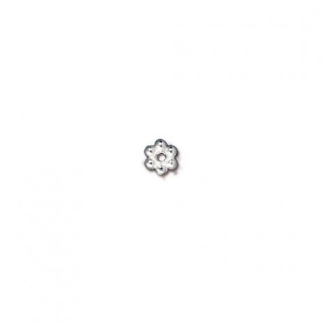 3mm TierraCast Bali Style Bright Silver Plated Daisy Spacers - Pack of 50