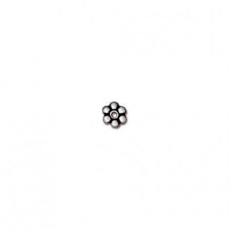 3mm TierraCast Bali Style Antique Silver Plated Daisy Spacers - Pack of 50