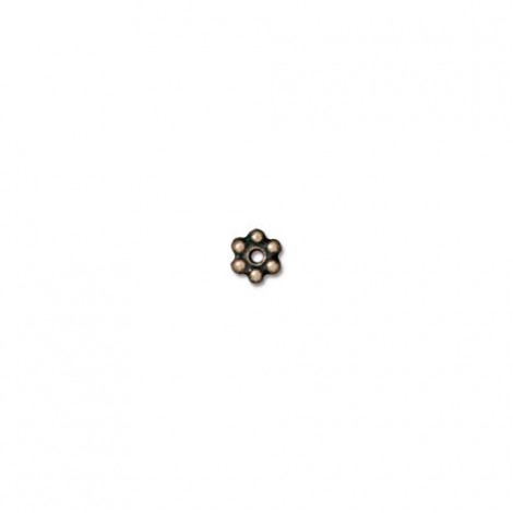 3mm TierraCast Beaded Daisy Spacer Beads - Brass Oxide