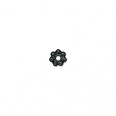 5mm TierraCast Beaded Heishi Spacer Beads - Black Oxide - Pack of 10