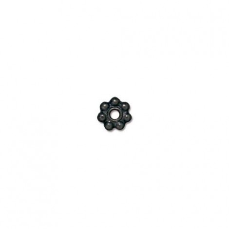 5mm TierraCast Beaded Heishi Spacer Beads - Black Oxide - Pack of 10