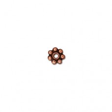 5mm TierraCast Ant Copper Bali Style Daisy Spacers - Pack of 10