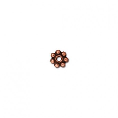 5mm TierraCast Ant Copper Bali Style Daisy Spacers - Pack of 10