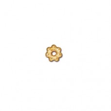 5mm TierraCast Bali Style Bright 22K Gold Plated Daisy Beads - Pack of 10