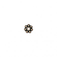 5mm TierraCast Beaded Heishi Spacer Beads - Brass Oxide - Pack of 10