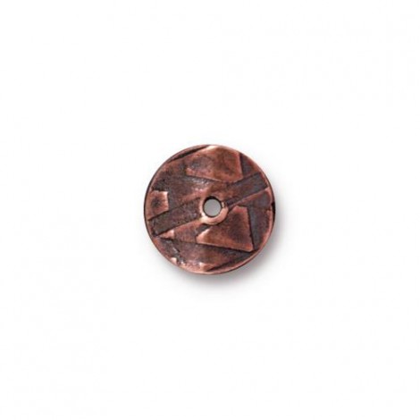 10mm TierraCast Wavy Spacer-Link Bead - Antique Copper - Pack of 10