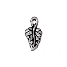16mm TierraCast Ivy Leaf Charm - Antique Fine Silver Plated - Pack of 2