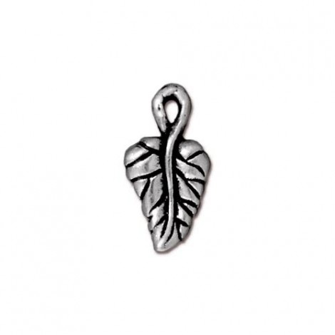 16mm TierraCast Ivy Leaf Charm - Antique Fine Silver Plated