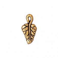 16mm TierraCast Ivy Leaf Charm - Antique 22K Gold Plated - Pack of 2