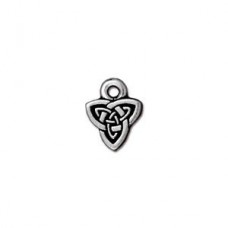 10x8mm TierraCast Celtic Triad Charm - Antique Fine Silver Plated - Pack of 2