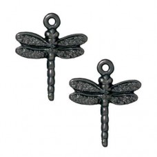 20mm TierraCast Dragonfly Charms - Black Oxide - Pack of 2
