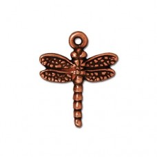 20mm TierraCast Dragonfly Charms - Antique Copper - Pack of 2