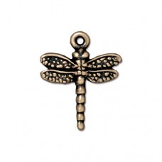 20mm TierraCast Dragonfly Charms - Brass Oxide - Pack of 2