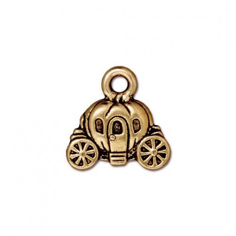 15mm TierraCast Carriage Charm - 22K Gold Plated