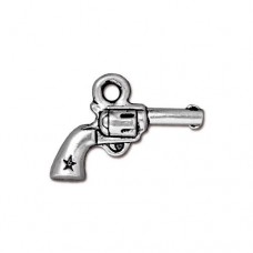 20x14mm TierraCast Six Shooter Charm - Antique Silver Plated - Pack of 2