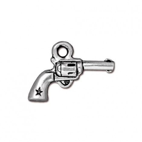 20x14mm TierraCast Six Shooter Charm - Antique Silver Plated