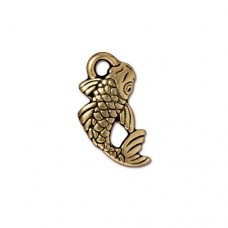 10x18mm TierraCast Koi Fish Charm - Antique 22K Gold Plated - Pack of 2