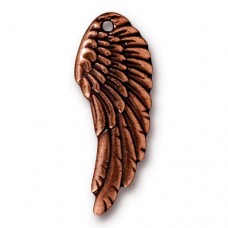 28mm TierraCast Wing Drop - Antique Copper Plated - Each
