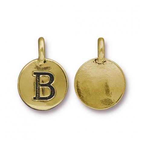 11x16mm TierraCast Letter Charms - B - Antique 22K Gold Plated