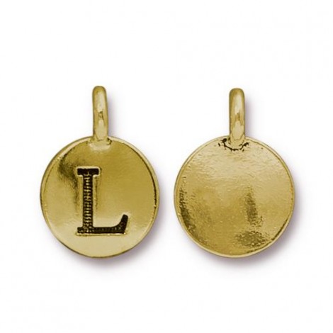 11x16mm TierraCast Letter Charms - L - Antique 22K Gold Plated - Each