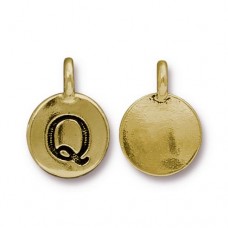 11x16mm TierraCast Letter Charms - Q - Antique 22K Gold Plated - Each