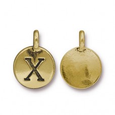 11x16mm TierraCast Letter Charms - X - Antique 22K Gold Plated - Each