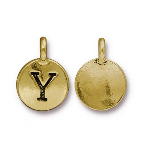 11x16mm TierraCast Letter Charms - Y - Antique 22K Gold Plated - Each