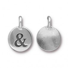 11x16mm TierraCast Letter Charms - Ampersand - Antique Silver - Each