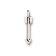 20mm TierraCast Mini Arrow Charms - Antique Fine Silver - Pack of 2