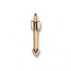 20mm TierraCast Mini Arrow Charms - Antique Gold - Pack of 2