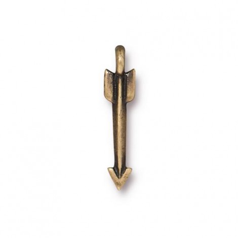 20mm TierraCast Mini Arrow Charms - Brass Oxide - Pack of 2
