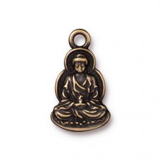 21mm TierraCast Buddha Charm - Brass Oxide - Each