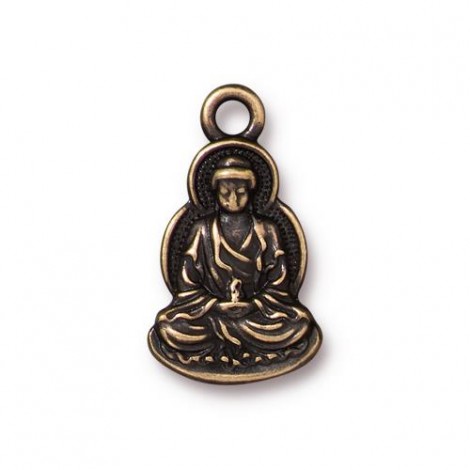 21mm TierraCast Buddha Charm - Brass Oxide - Each