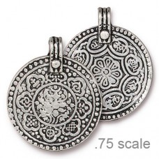 31x26mm TierraCast 8 Fold Path Pendant - Antique Fine Silver Plated - Each