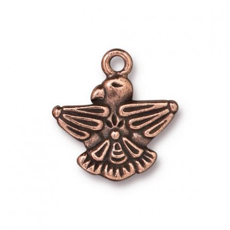 19mm TierraCast Thunderbird Charm - Antique Copper Plated