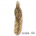 49x11mm TierraCast Feather Pendant - Antique 22K Gold Plated