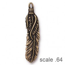 49x11mm TierraCast Feather Pendant - Brass Oxide - Each