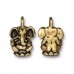 18mm TierraCast Ganesh Elephant Charm - Antique Gold