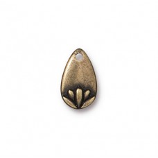 13x8mm TierraCast Lotus Petal Drops - Brass Oxide - Pack of 2