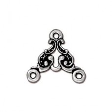 15x17mm TierraCast Empire Link Charm - Antique Silver - Pack of 2