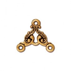 15x17mm TierraCast Empire Link Charm - Antique Gold - Pack of 2
