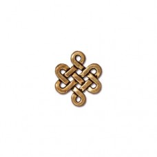 11x9mm TierraCast Small Eternity Knot Celtic Charm/Links - Antique Gold - Pack of 2