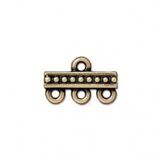 15mm TierraCast 3-1 Beaded Link - Brass Oxide - Pack of 2