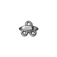 10x8.4mm TierraCast Almond 2-1 Link Bars - Rhodium Silver Plated - Pack of 2