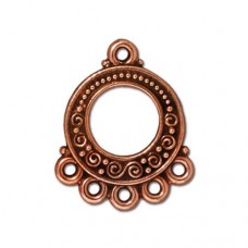 22x18mm TierraCast Spirals & Beads 5-1 Drop - Antique Copper Plated - Each