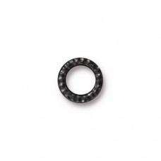9mm TierraCast Small Hammertone Ring Links - Black Oxide - Pack of 2
