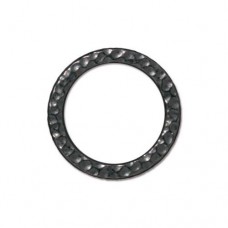 19mm TierraCast Large Hammertone Ring Links - Black Oxide - Pack of 2