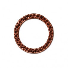 19mm TierraCast Large Hammertone Ring Links - Antique Copper Plated - Pack of 2