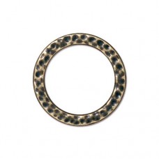 19mm TierraCast Large Hammertone Ring Links - Brass Oxide - Pack of 2