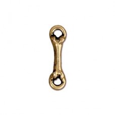 18mm TierraCast Bone Link Bar - Antique 22K Gold Plated - Pack of 2